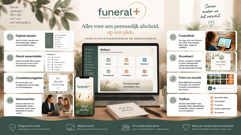Overzicht van Funeral+ mogelijkheden